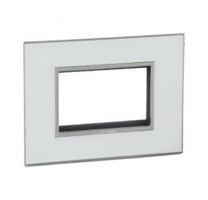 Legrand Arteor Mirror Black Cover Plate With Frame, 4 M, 5757 33